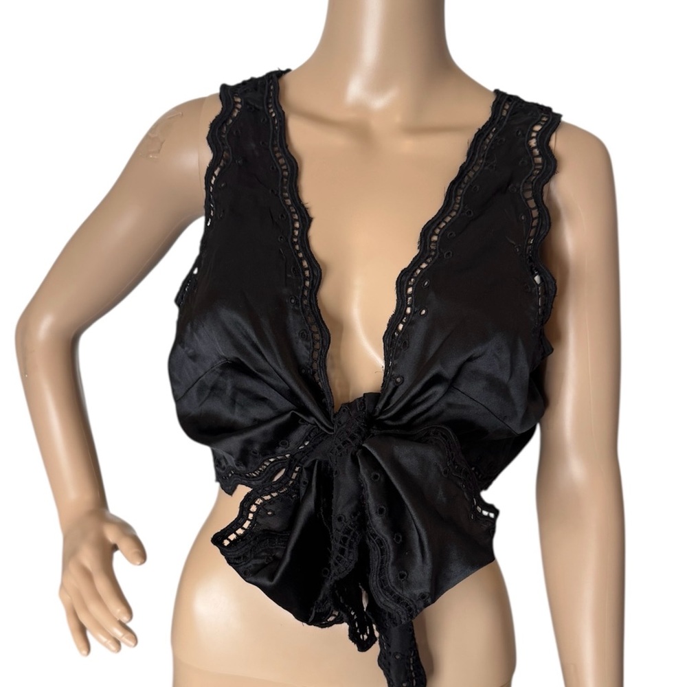 Nasty Gal Bohoo Black Crop Top US 10